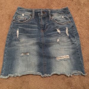 Mossimo Distressed Jean Skirt
